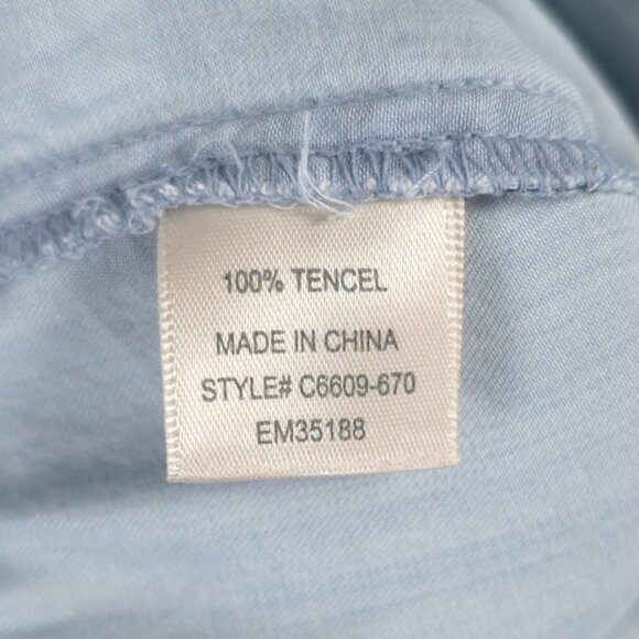 Cloth & Stone‎ Deep Surplice Back Blue Chambray Jumpsuit TENCEL 06609-670 SMALL - Picture 14 of 14